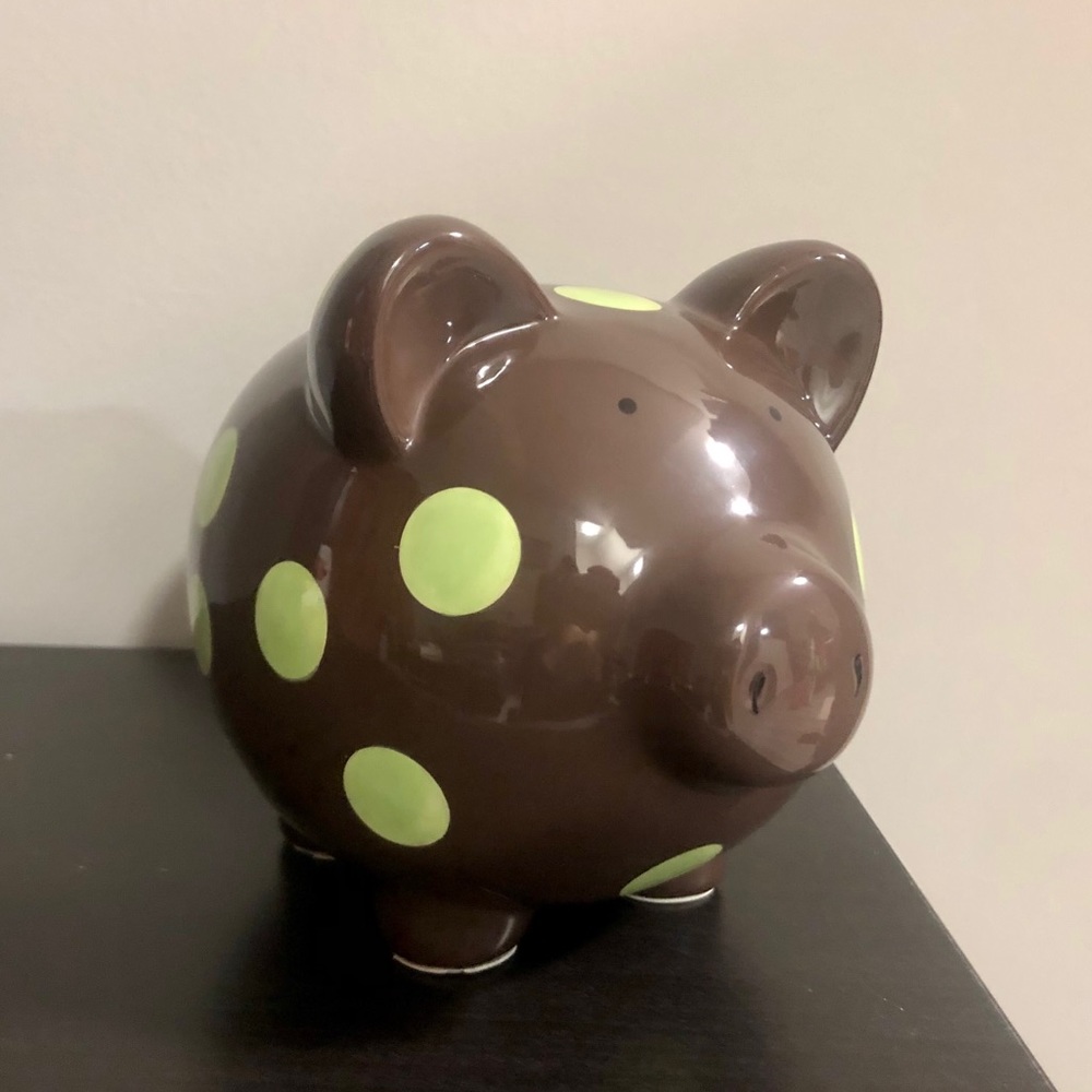 Elegant Baby Polka Dot Piggy Bank